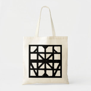Bolso De Tela Patrón de la casa de media madera en alemán blanco
