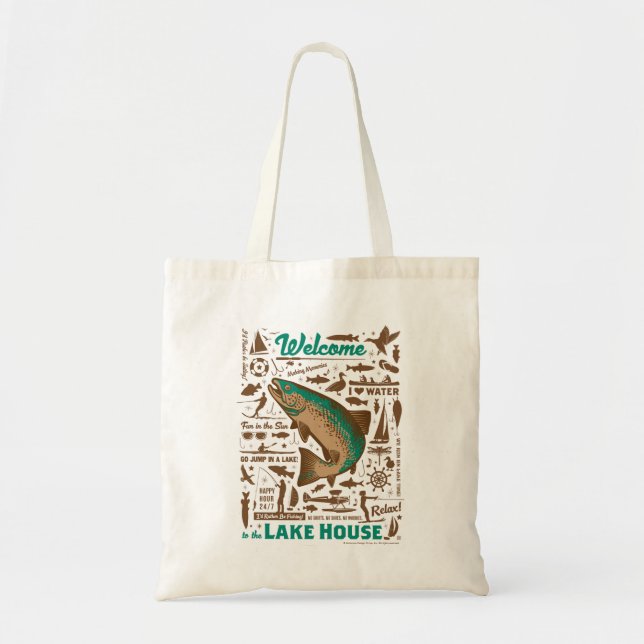 Bolso De Tela Patrón de la casa del lago (Frente)