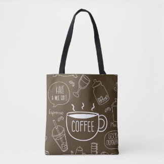 Bolso De Tela Patrón de la Copa de Café Retro - perfecto para Ba