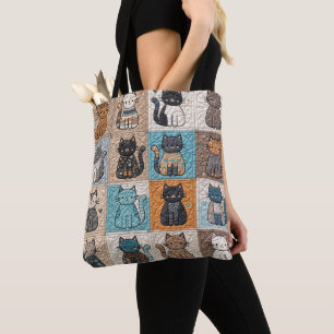 Bolso De Tela Patrón de la pila de gato