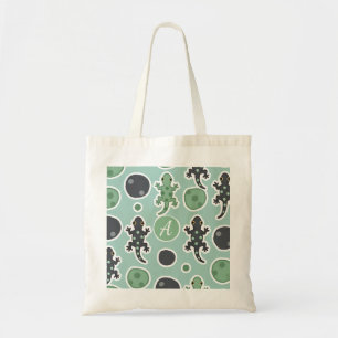 Bolso De Tela Patrón de lagarto geco lindo verde y negro económi