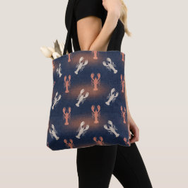 Bolso De Tela Patrón de langosta costera - verano de mariscos ná