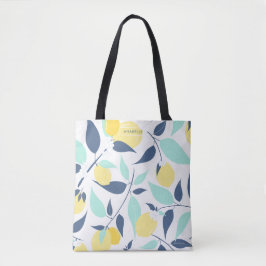 Bolso De Tela Patrón de lápiz y lémon amarillo