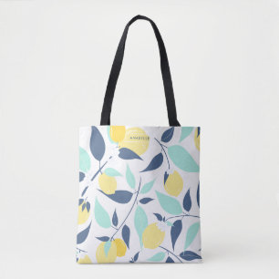 Bolso De Tela Patrón de lápiz y lémon amarillo
