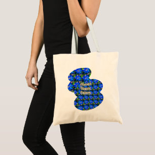Bolso De Tela Patrón de las flores azules profundas