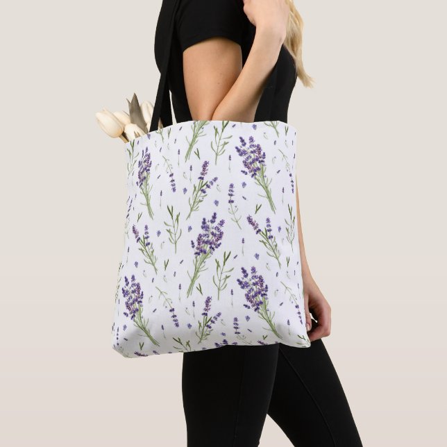 Bolso De Tela Patrón de lavanda (Detalle)