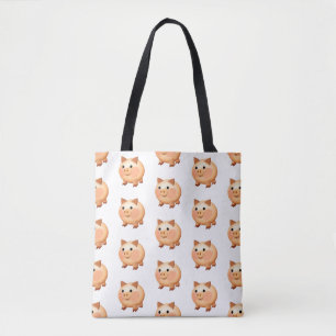 Bolso De Tela Patrón de Lechón de Personalizado corto