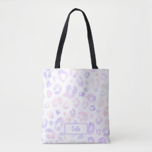 Bolso De Tela Patrón de leopardo blanco metálico