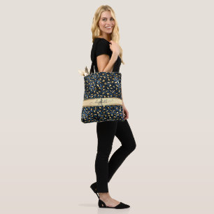 Bolso De Tela Patrón de leopardo Bronce negro Monograma    