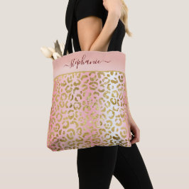 Bolso De Tela Patrón de Leopardo de oro rosa de Glam Ombre Perso