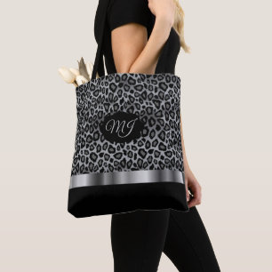 Bolso De Tela Patrón de leopardo gris monogramo