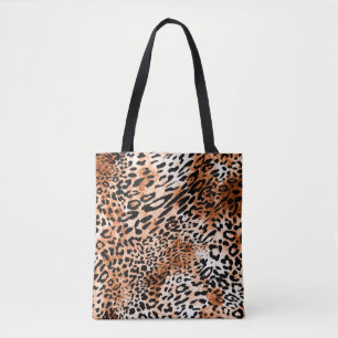 Bolso De Tela Patrón de leopardo sin foco, huella animal africa