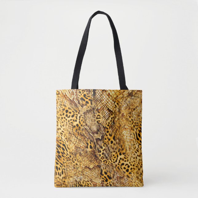 Bolso De Tela Patrón de leopardo y serpiente (Anverso)