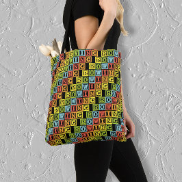 Bolso De Tela Patrón de letras de remo colorido