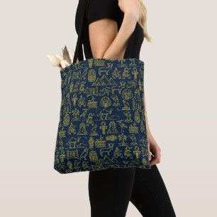 Bolso De Tela patrón de letras del antiguo Egipto se repite
