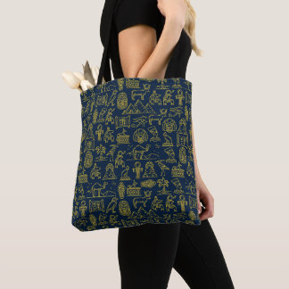 Bolso De Tela patrón de letras del antiguo Egipto se repite