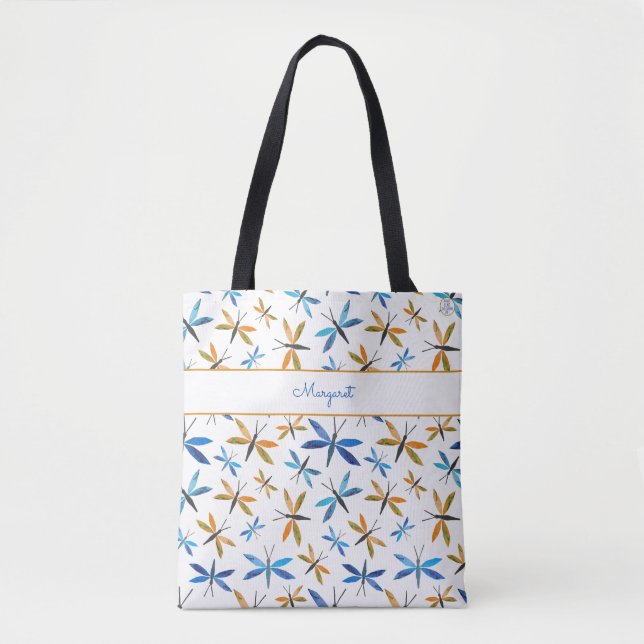 Bolso De Tela Patrón de libélula inspiradora con iluminación man (Anverso)