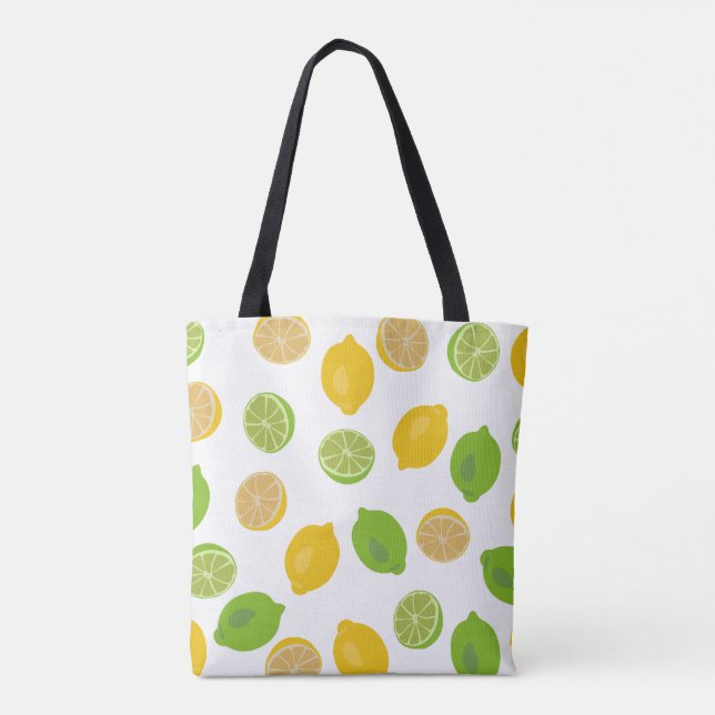 Bolso De Tela Patrón de limón y limón (Reverso)