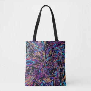 Bolso De Tela Patrón de línea curva multicolor neón vibrante