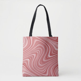 Bolso De Tela Patrón de línea de curva roja/azul de 2 colores