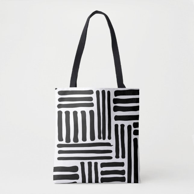 Bolso De Tela Patrón de línea geométrica abstracta (Anverso)