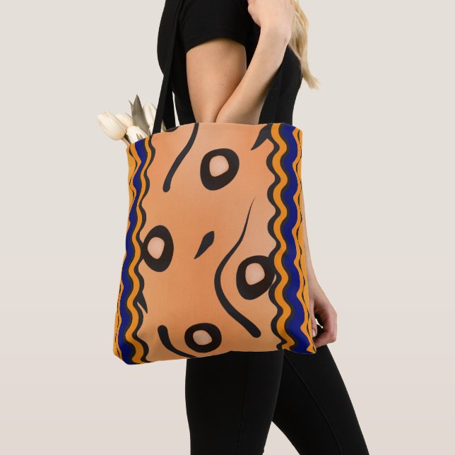 Bolso De Tela Patrón de línea ondulada de malla (Detalle)