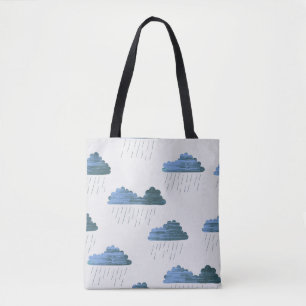 Bolso De Tela Patrón de lluvia. Ilustracion vintage repetitivo
