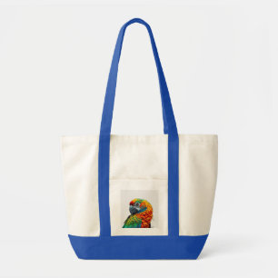 Bolso De Tela Patrón de loro caleidoscópico vibrante