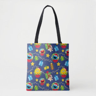 Bolso De Tela Patrón de luces de Navidades de Plaza Sésamo