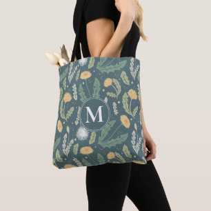 Bolso De Tela Patrón de maleza floral de Dandelion