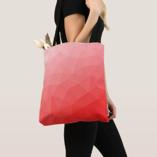 Bolso De Tela Patrón de malla geométrica de gradiente rojo