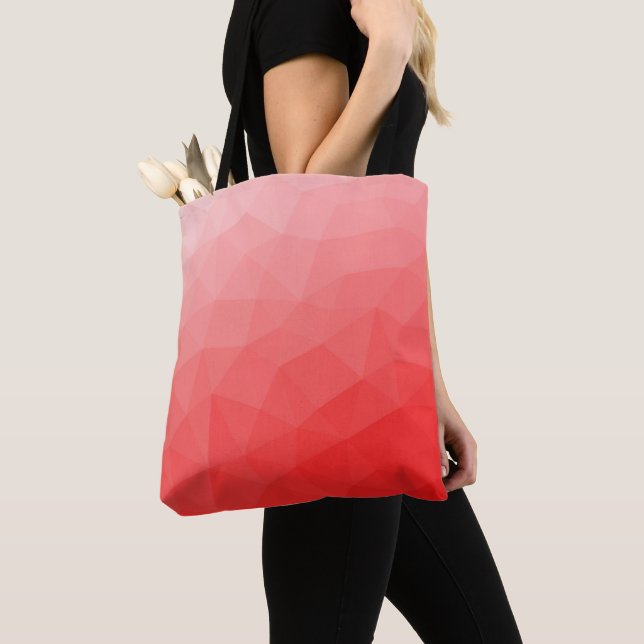 Bolso De Tela Patrón de malla geométrica de gradiente rojo (Detalle)