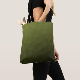 Bolso De Tela Patrón de malla geométrica del gradiente de oliva 