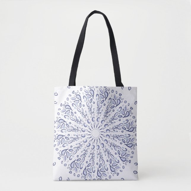 Bolso De Tela Patrón de mandala azul (Anverso)