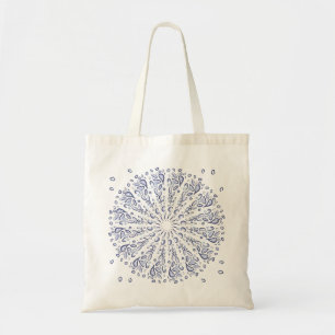 Bolso De Tela Patrón de mandala azul