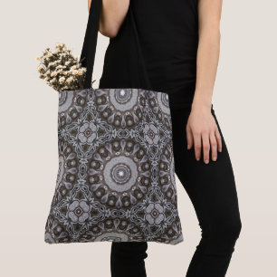Bolso De Tela Patrón de Mandala de Caleidoscopio Marrón y Platea