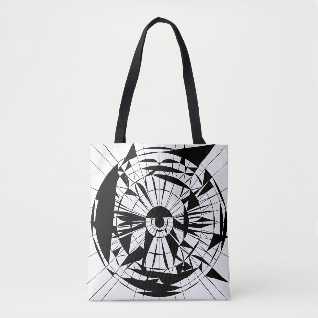 Bolso De Tela Patrón de Mandala Geométrico (Anverso)