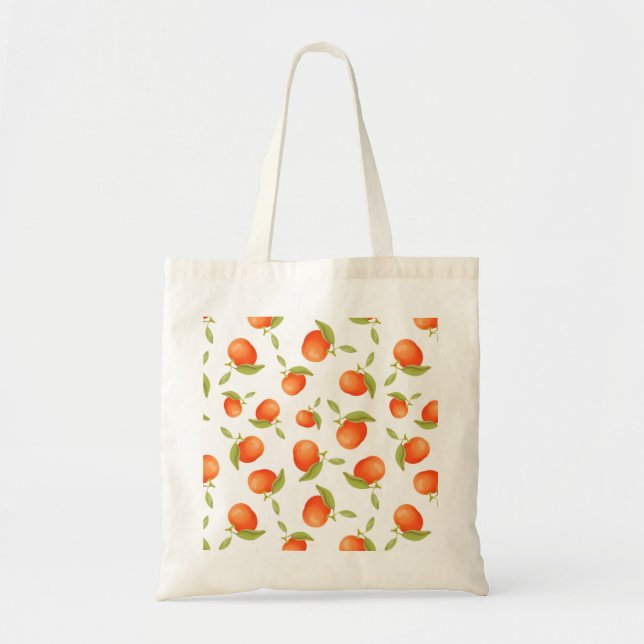 Bolso De Tela Patrón de mandarinas de juicy (Frente)