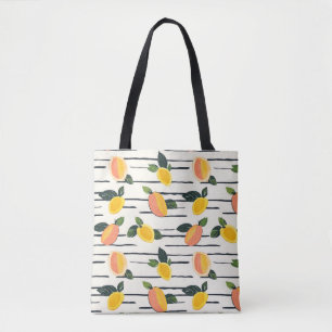 Bolso De Tela Patrón de mango de color de agua con hojas verdes