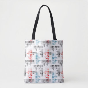 Bolso De Tela Patrón de manos pianistas