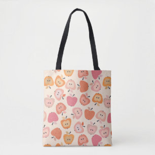 Bolso De Tela Patrón de manzana rosa y naranja