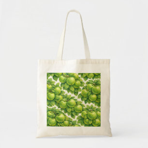 Bolso De Tela Patrón de Manzana Verde