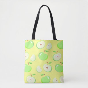 Bolso De Tela Patrón de manzanas vectorial verde
