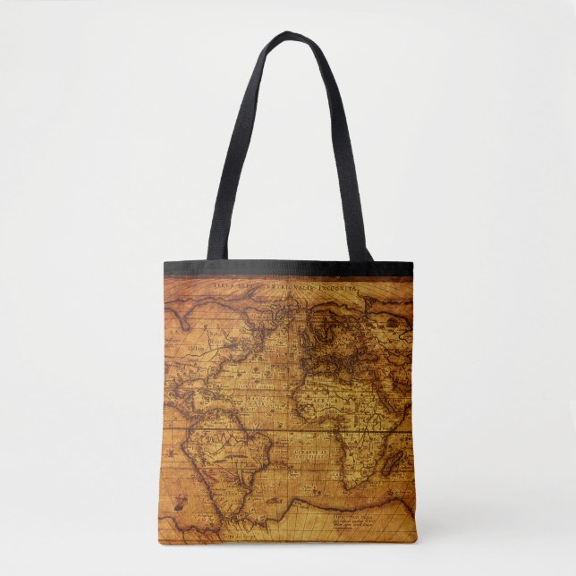 Bolso De Tela Patrón de mapas de época y antigüedad (Anverso)