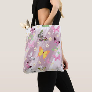 Bolso De Tela Patrón de mariposa 7