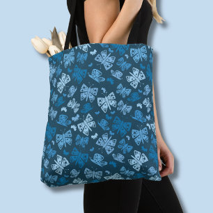 Bolso De Tela Patrón de mariposa azul