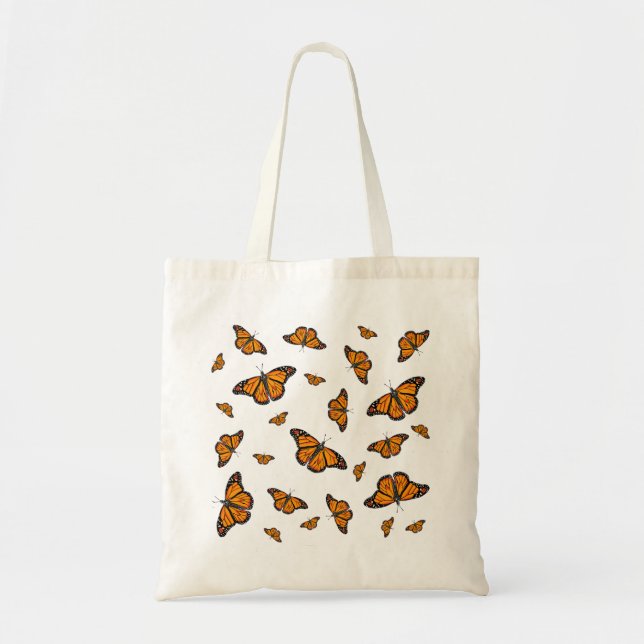 Bolso De Tela Patrón de mariposa monarca (Frente)