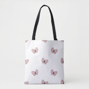 Bolso De Tela Patrón de mariposa rosa sin soldadura estético
