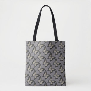 Bolso De Tela Patrón de mariposa violeta