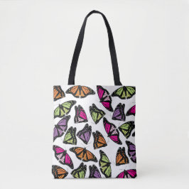 Bolso De Tela Patrón de mariposas coloridas
